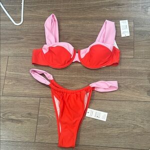 Cupshe Red and Pink Bikini Set